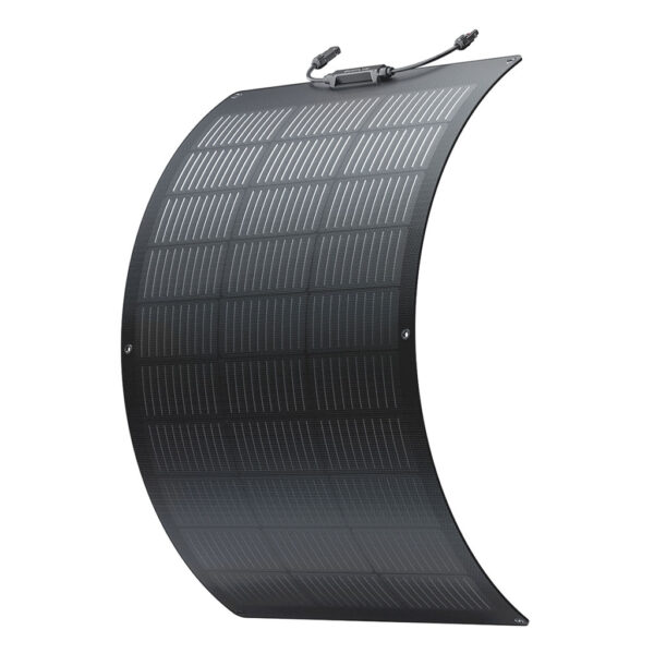 Solar Panel 100W flexibel, gebogene Ansicht.