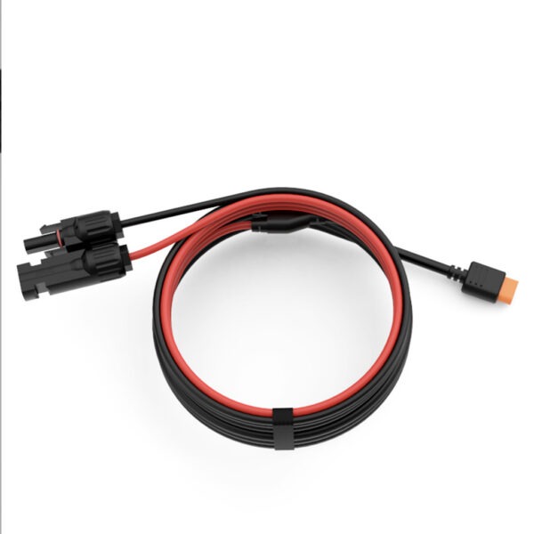 Ecoflow MC4 - XT60i Solarkabel 3,5m rot schwarz, rund gelegt.