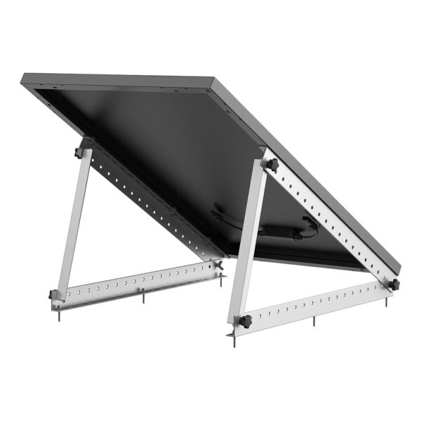 Montagerahmen 28" mit darauf montiertem Solarpanel starr, Rueckansicht.