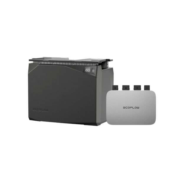 2kWh LFP Batterie mit Powerstream 600W, zwei mal Kabel rund gelegt im Set.